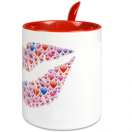 Mug cuillère rouge personnalisable