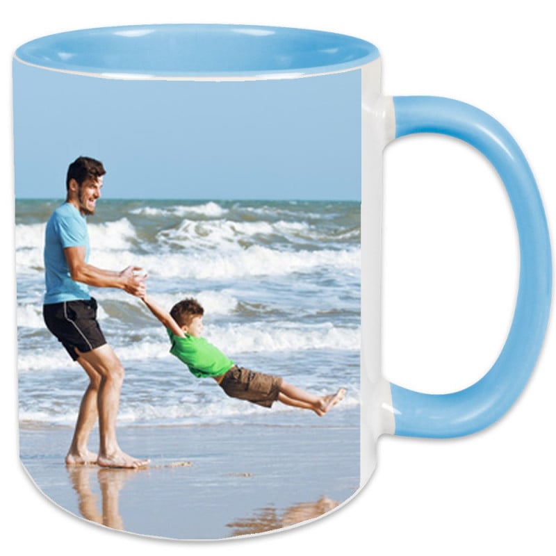 Mug bleu clair personnalisé