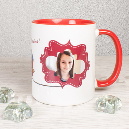 Mug rouge avec photo