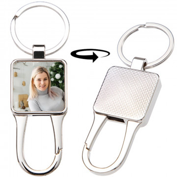 Porte clé mousqueton en métal personnalisé photo
