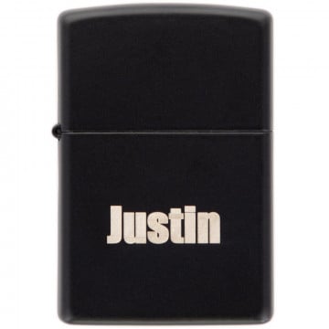 Briquet Zippo noir gravé