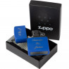 Briquet Zippo bleu mat gravé