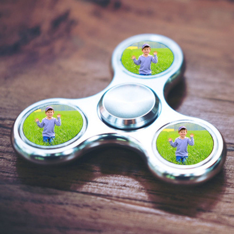 Hand Spinner argenté personnalisé avec photo