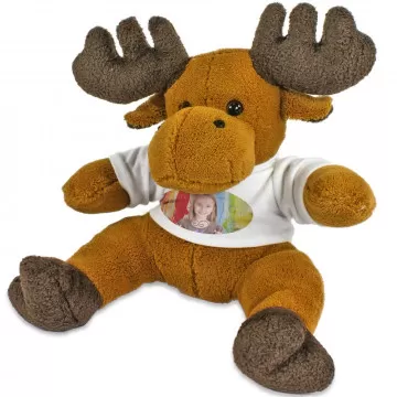 Peluche élan personnalisé photo
