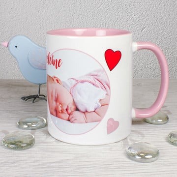 Mug rose à personnaliser avec photo