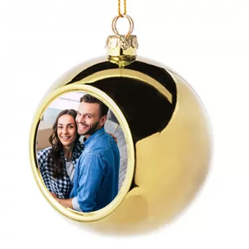 Boule de Noel dorée à personnaliser