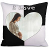 Coussin I love noir personnalisable