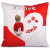 Coussin I Love rouge personnalisable