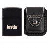 Zippo noir gravé avec pochette