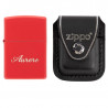 Briquet Zippo rouge avec pochette