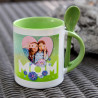 Mug cuillère vert personnalisé