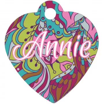 Médaillon pour animal en forme de coeur