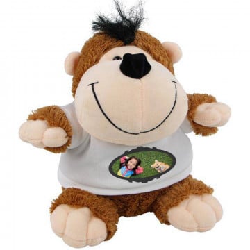 Peluche gorille avec tee shirt personnalisé