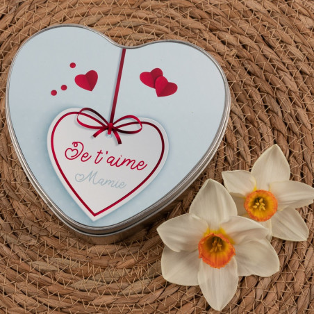 Bonbons personnalisés, maxi coeur rouge imprimés pour mariage