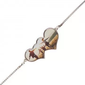 Bracelet fantaisie cœur photo personnalisé - Impression couleur HD