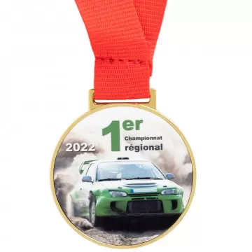 Médaille ronde dorée personnalisée
