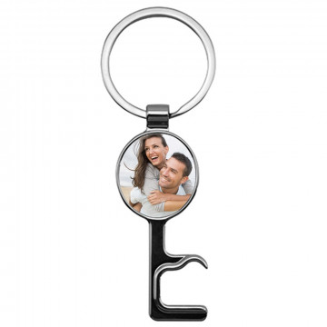 Porte clé décapsuleur métal photo personnalisable