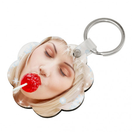 Porte clef fleur personnalisable