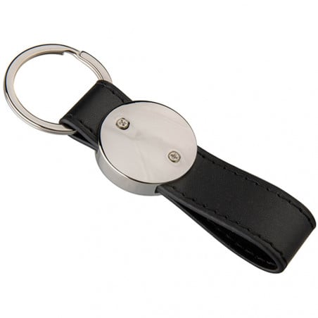 Porte clef cuir rond long personnalisable