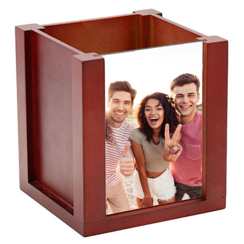 Pot à stylos en bois personnalisable