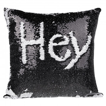 Coussin sequin noir personnalisé