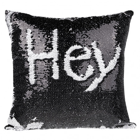 Coussin sequin noir