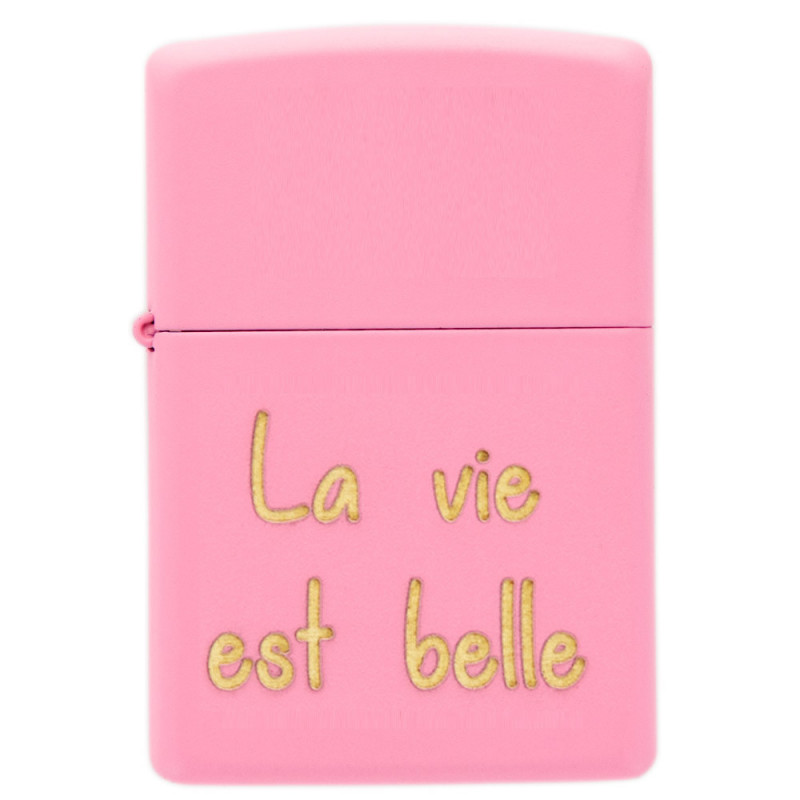 Briquet Zippo rose personnalisé