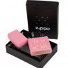 Briquet Zippo rose personnalisable gravé