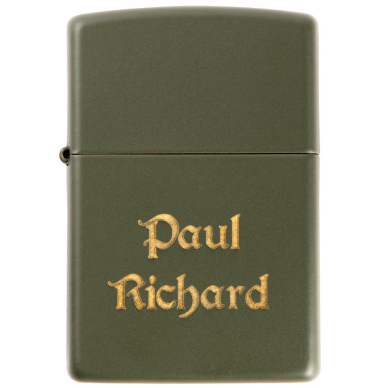Briquet Zippo Kaki personnalisé