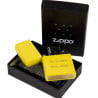 Briquet Zippo jaune gravure