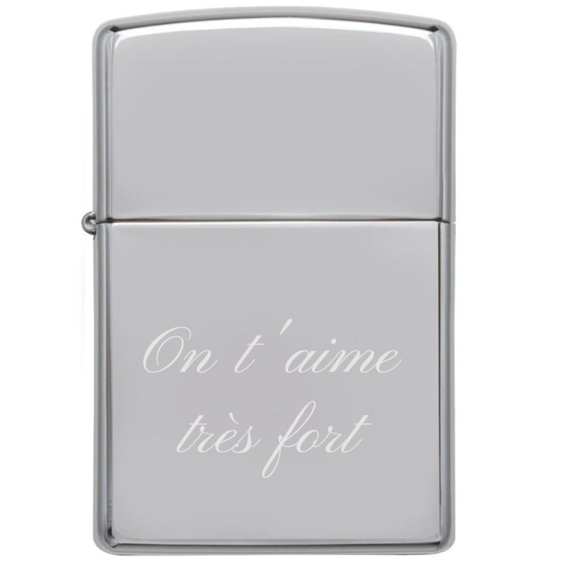 Briquet zippo personnalisé texte