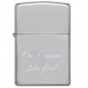 Briquet zippo personnalisé texte