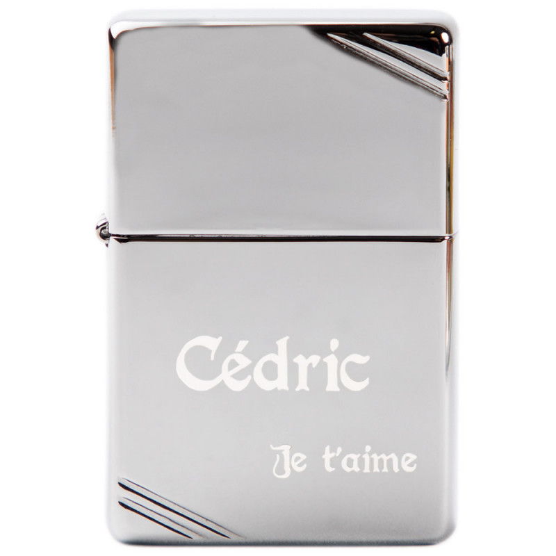 Briquet Zippo gravé avec bordure originale