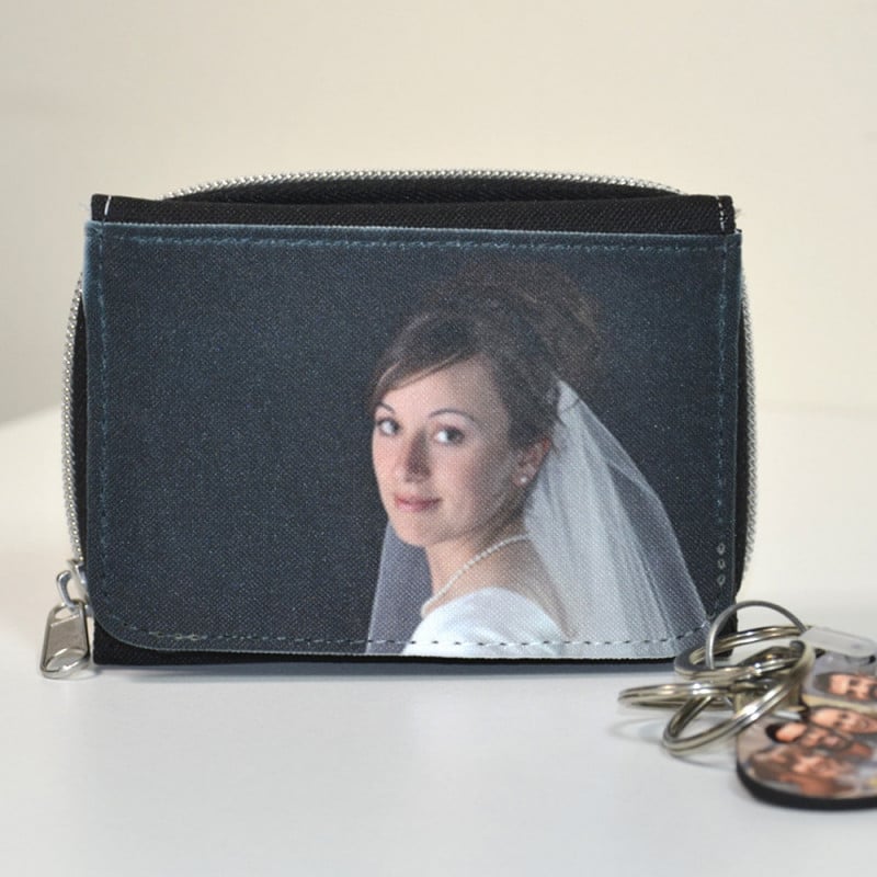 Portefeuille noir photo personnalisé