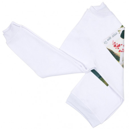 Pull blanc homme imprimé photo