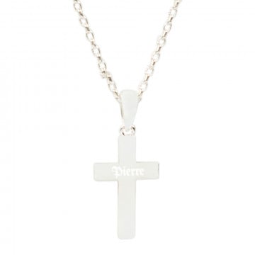 Pendentif croix plaqué argent