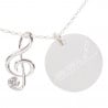 Collier clef de sol argent texte