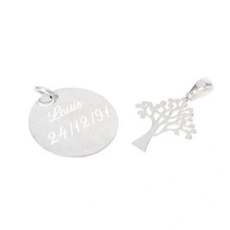 Pendentif arbre argent personnalisé