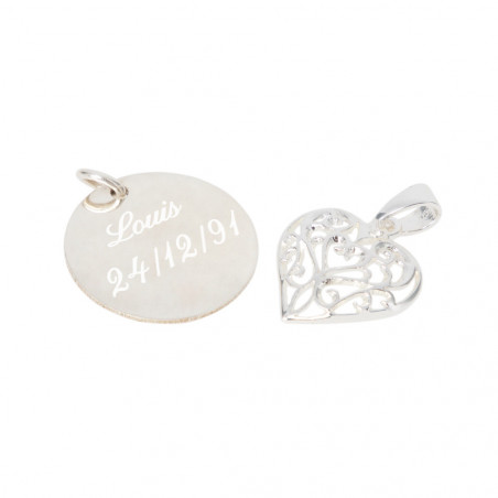Pendentif arbre de vie coeur personnalisé