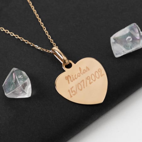 Collier plaqué or coeur personnalisable