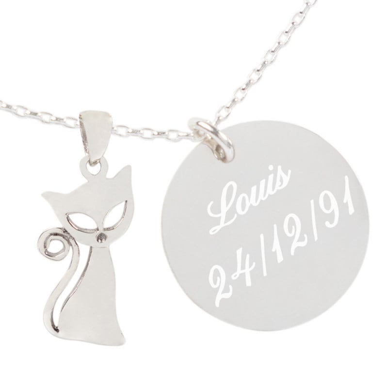 Collier chat personnalisé
