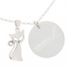 Collier chat gravure texte