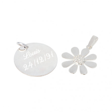 Pendentif fleur argent