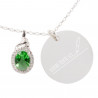 Collier strass vert texte à graver