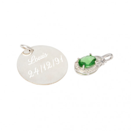 Pendentif strass vert