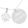 Pendentif fleur lotus personnalisé