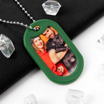 Dog tag vert personnalisé