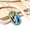 Dog tag personnalisable photo vert