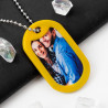 Collier dog tag jaune personnalisable