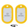 Collier dog tag jaune personnalisable photos